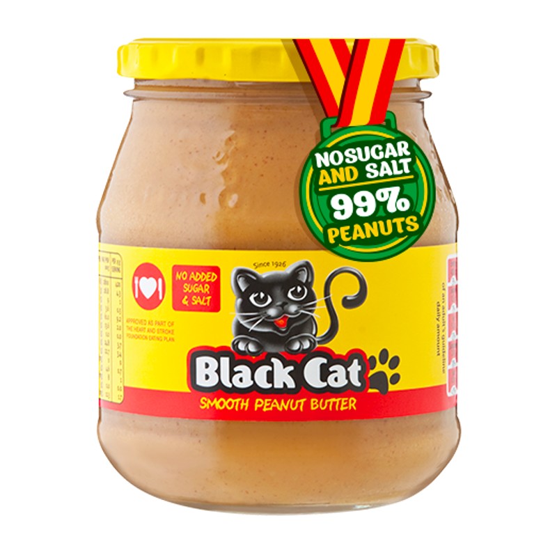 Black Cat Peanut Butter Smooth - No Sugar, No Salt 400g