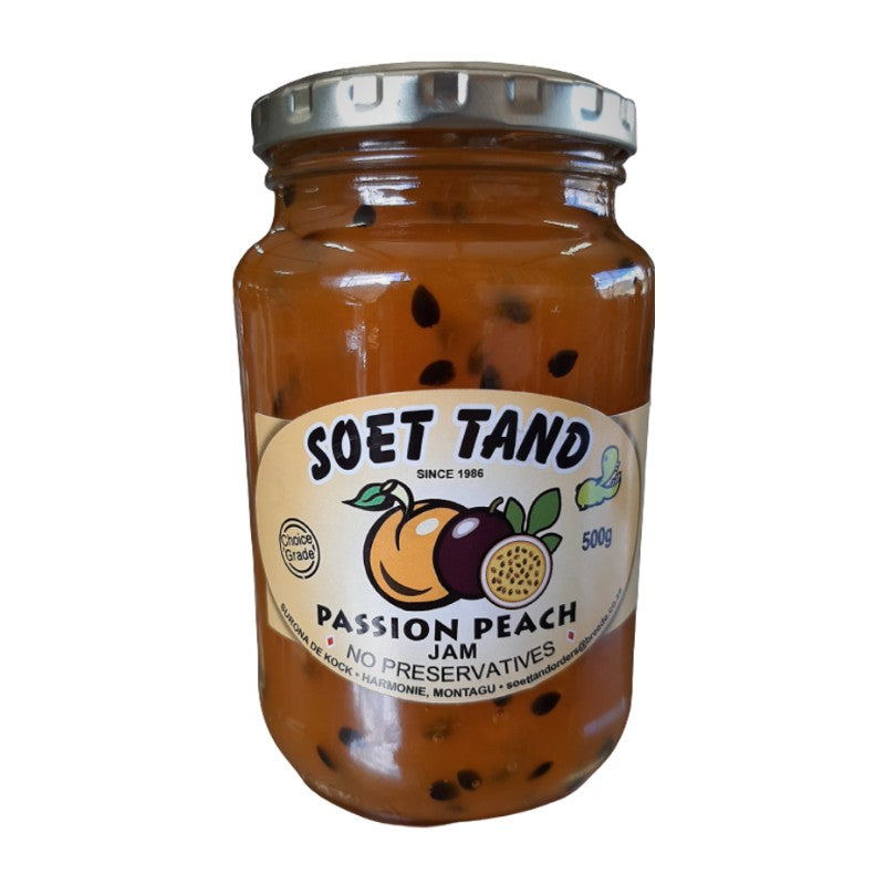 Soet Tand Passion Peach Jam 500g bottle