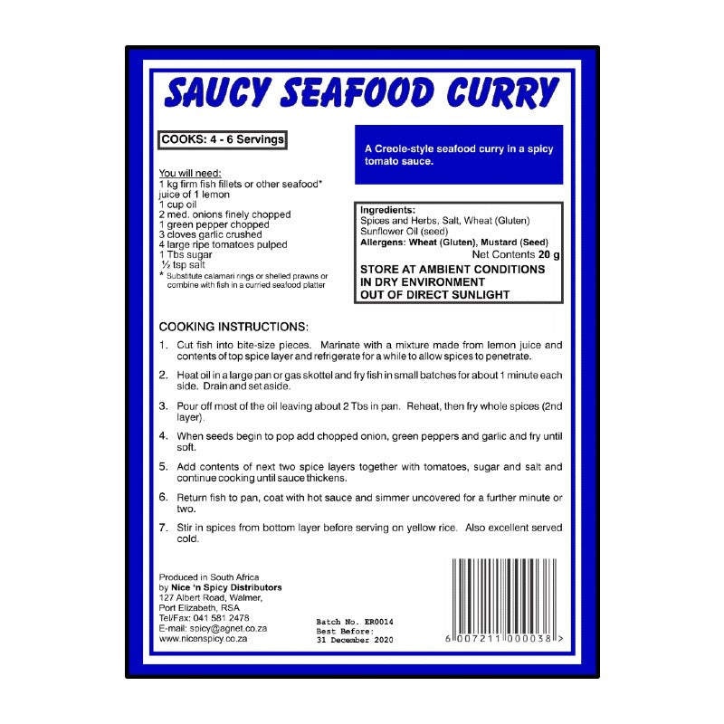 NICE 'N SPICY SAUCY SEAFOOD CURRY - South Africa 2 You