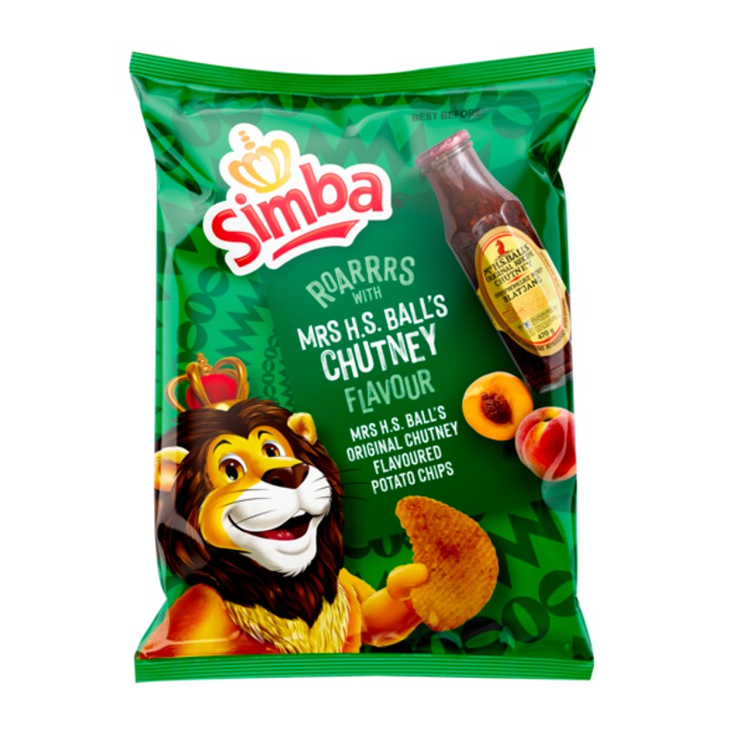 Simba Mrs Ball's Chutney Chips 125g - SA2EU